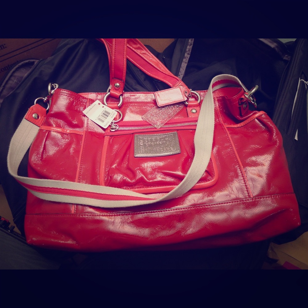 Coach Poppy Patent Leather Book Tote - new w/tags